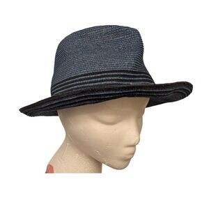 Complit by Marisa Woven Fedora Hat Size M Straw Style Summer Sun Beach Italian